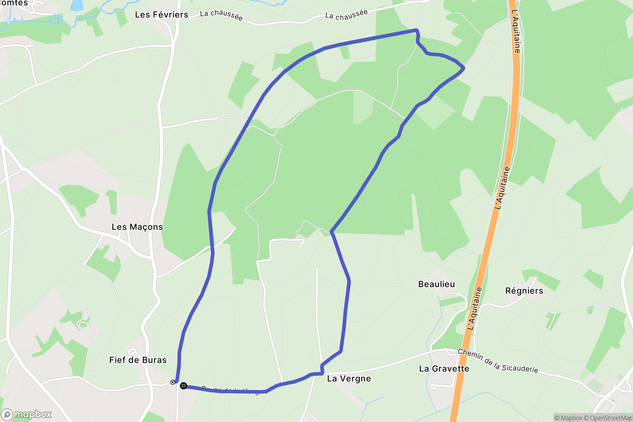 Taillebourg : carte du parcours de randonnée - France