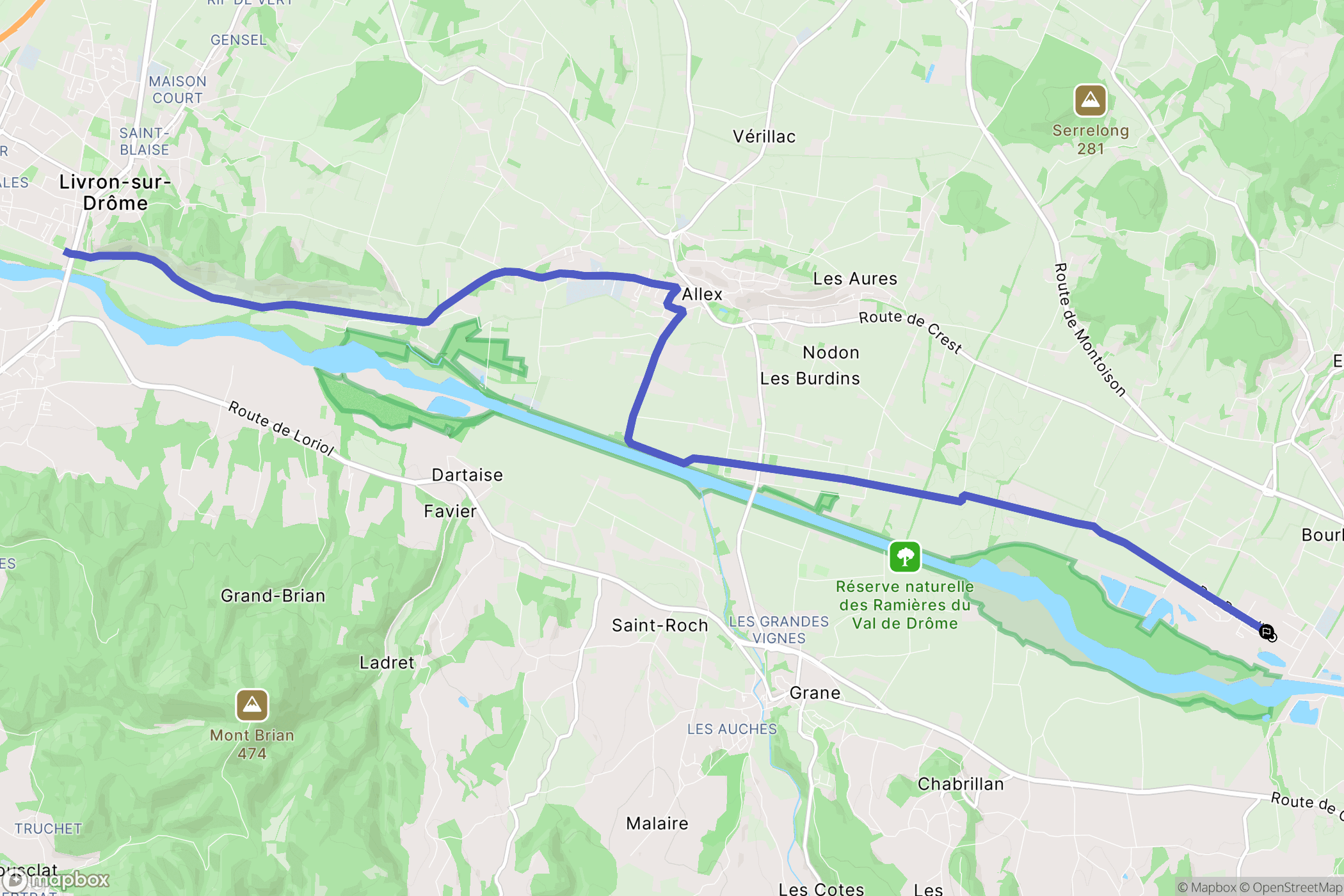 Eurre : carte du parcours de randonnée - France