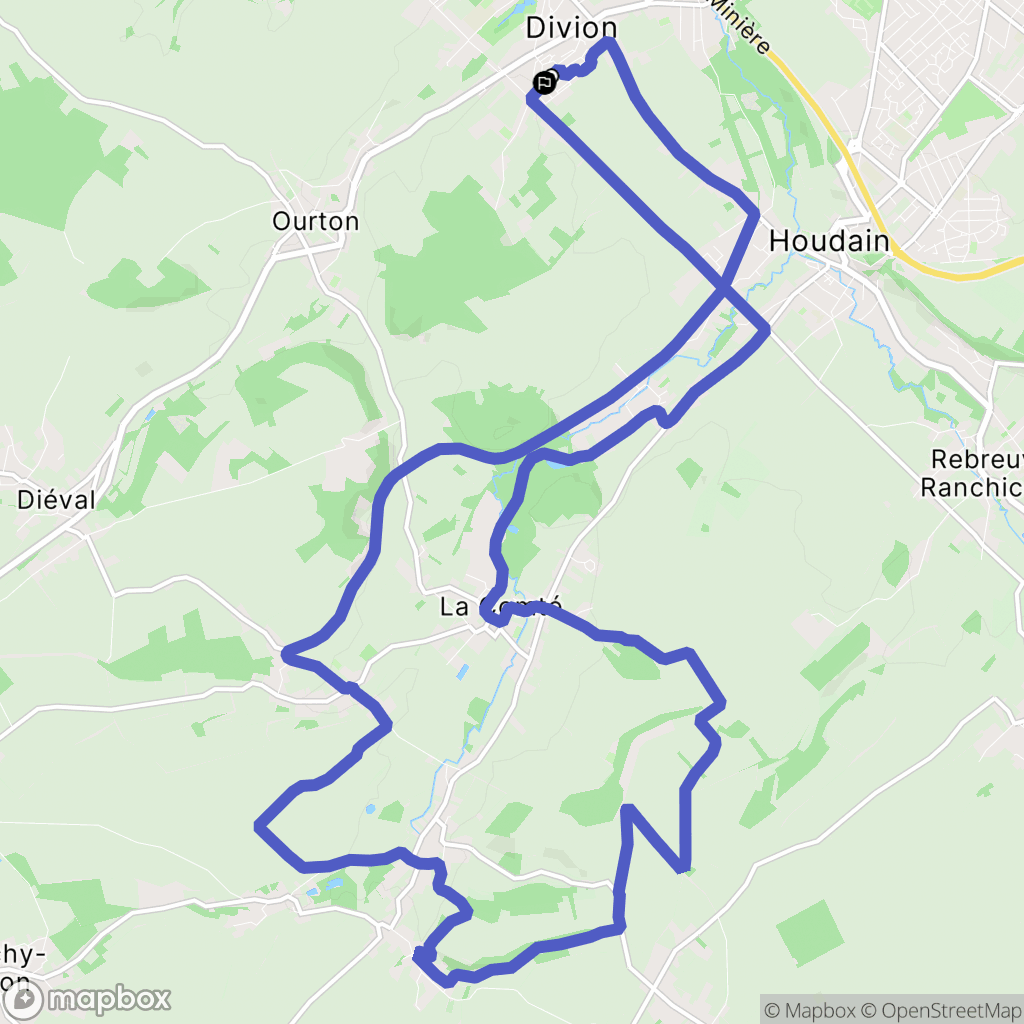 Divion : carte du parcours de randonnée - France