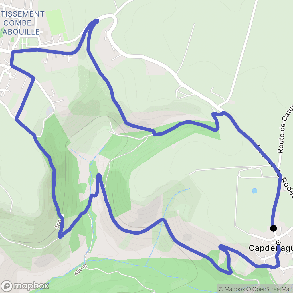 Druelle Balsac : carte du parcours de randonnée - France