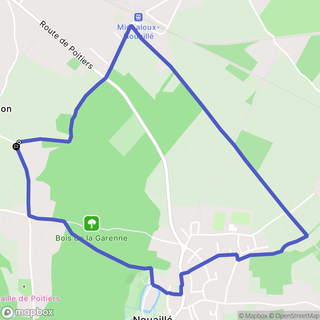 Nouaillé-Maupertuis : carte du parcours de randonnée - France