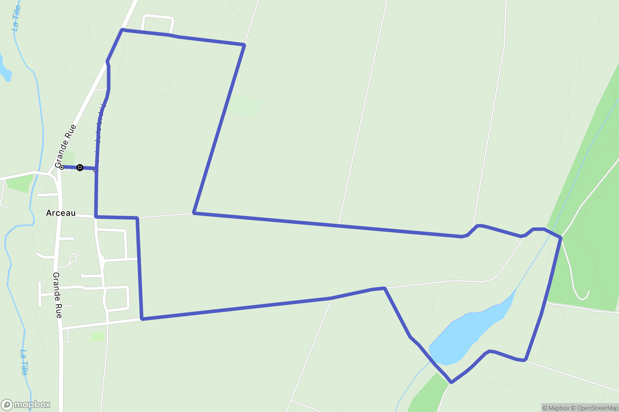Arceau : carte du parcours de randonnée - France