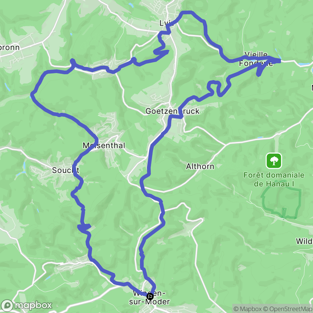 Wingen-sur-Moder : carte du parcours de randonnée - France