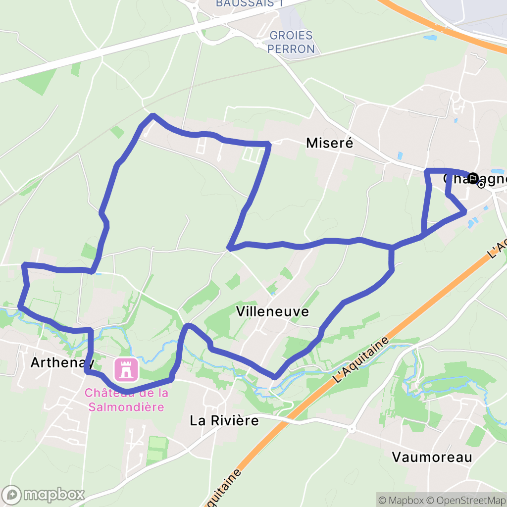 La Crèche : carte du parcours de randonnée - France