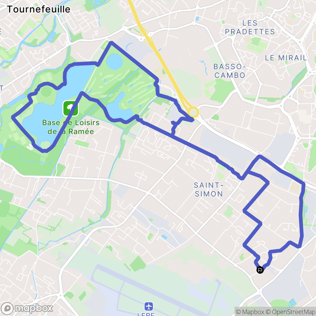 Toulouse : carte du parcours de randonnée - France