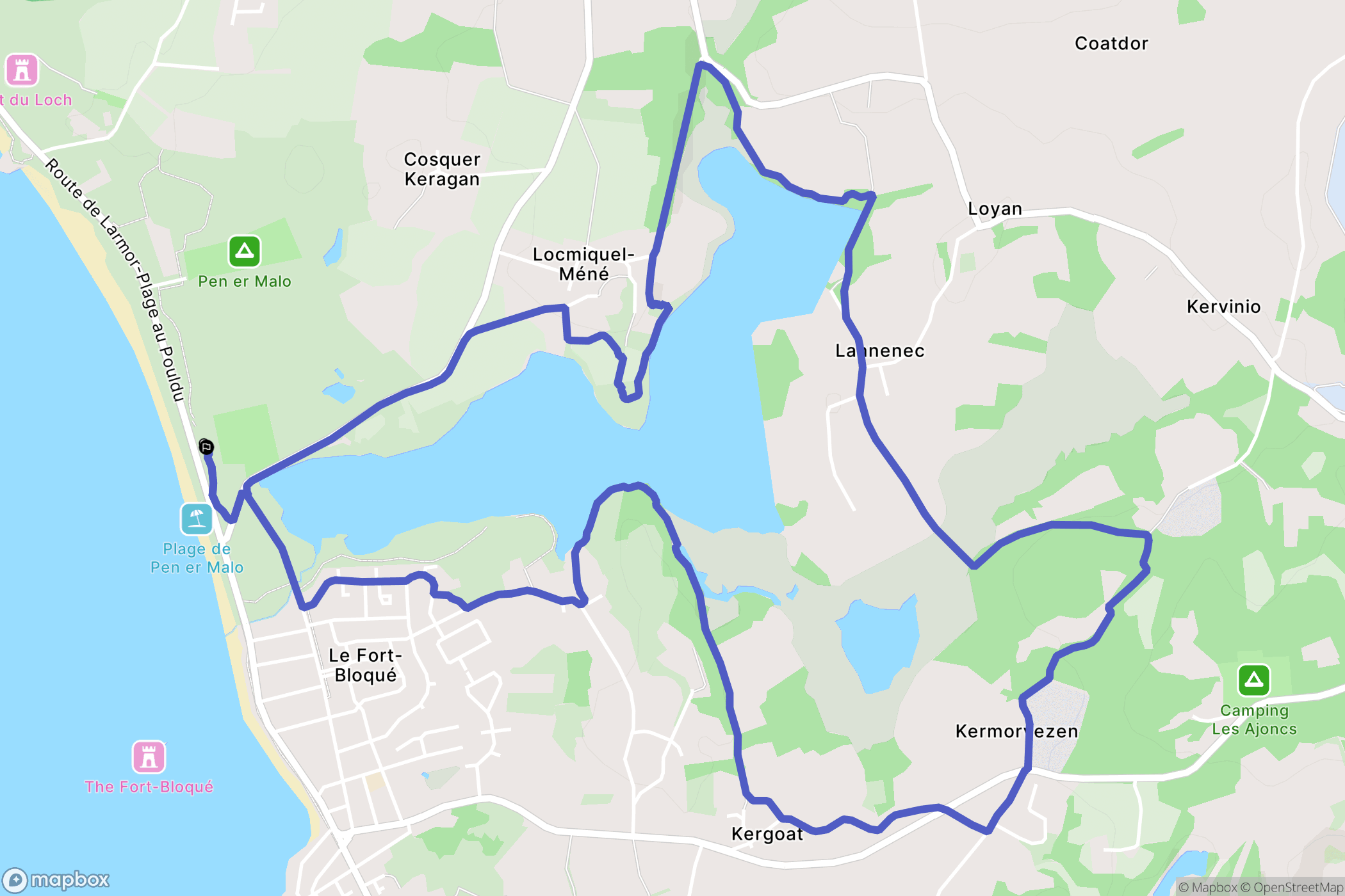 Guidel : carte du parcours de randonnée - France