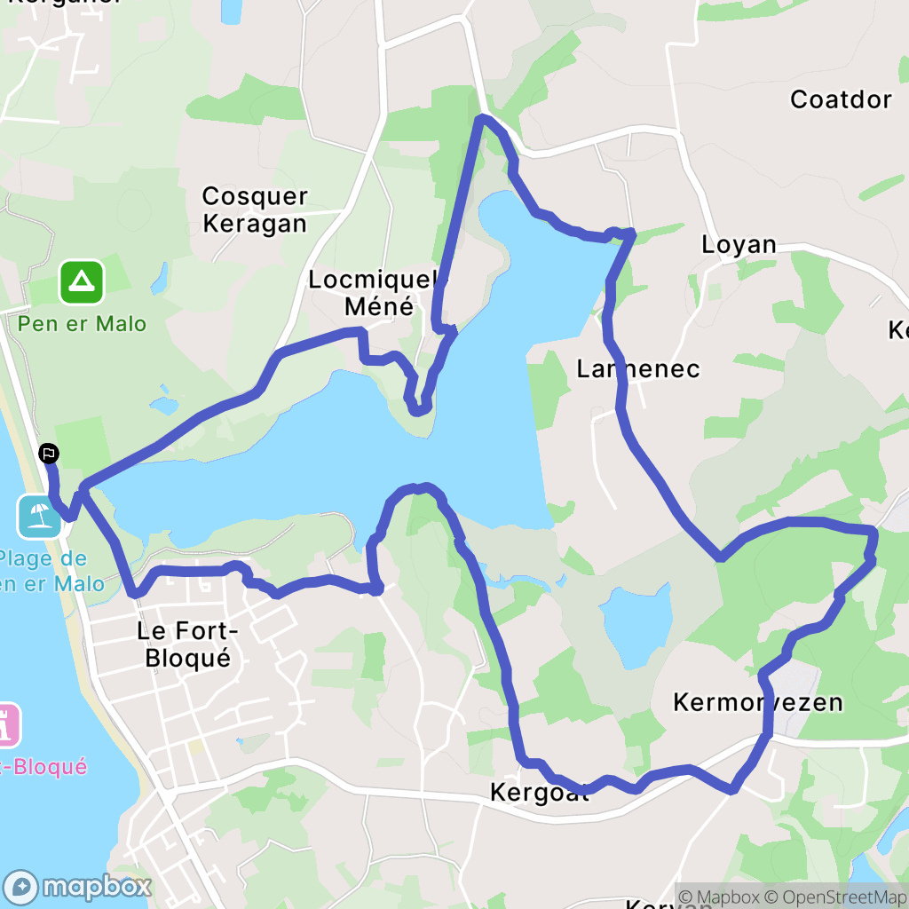 Guidel : carte du parcours de randonnée - France