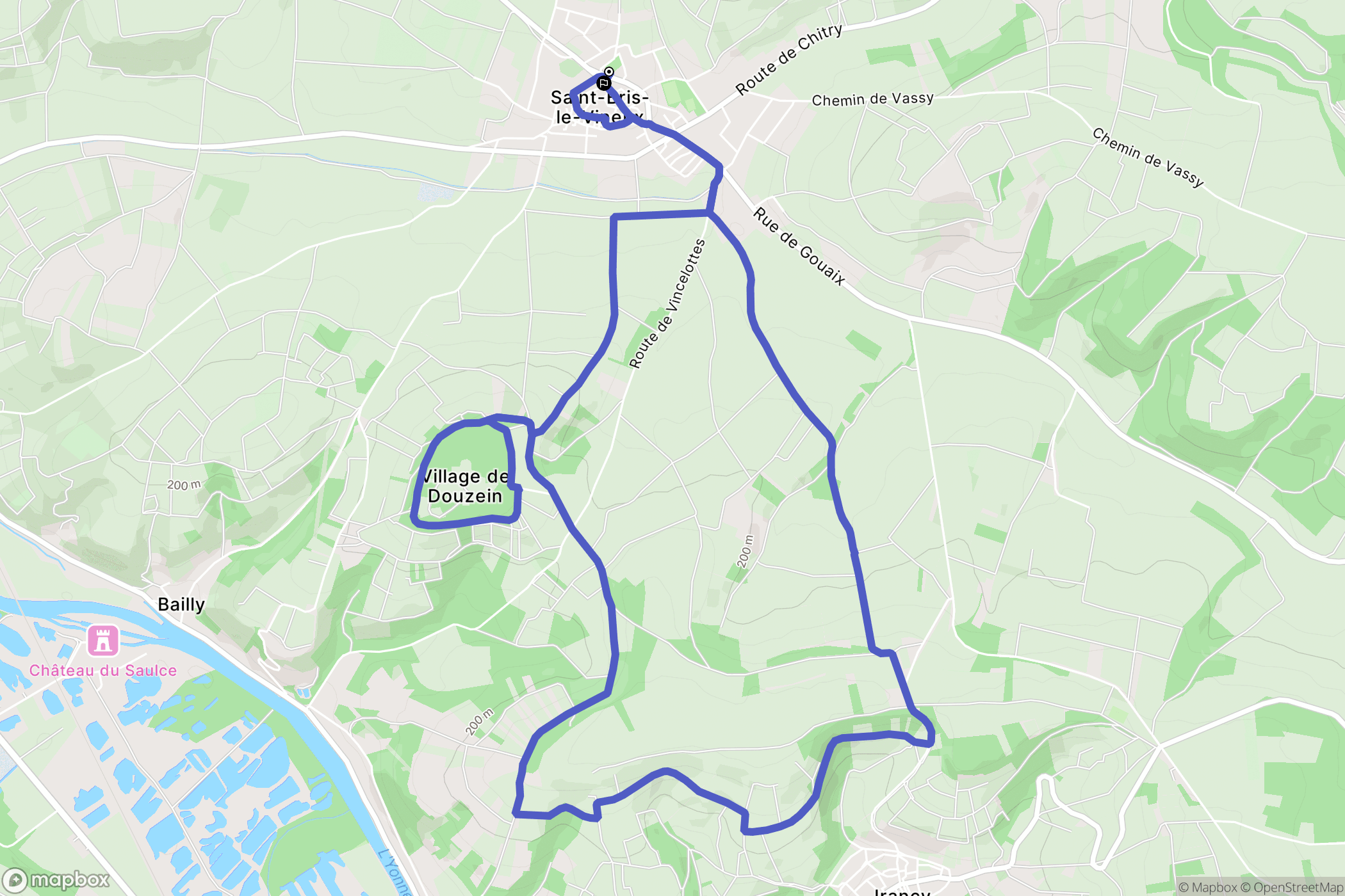 Saint-Bris-le-Vineux : carte du parcours de randonnée - France