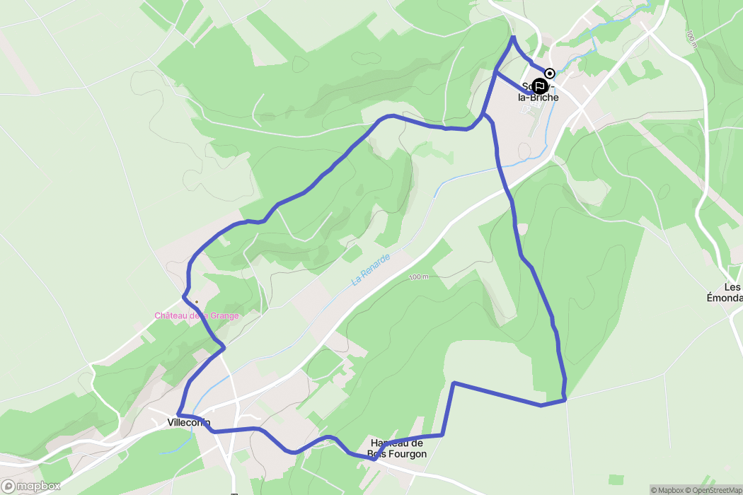 Souzy-la-Briche : carte du parcours de randonnée - France