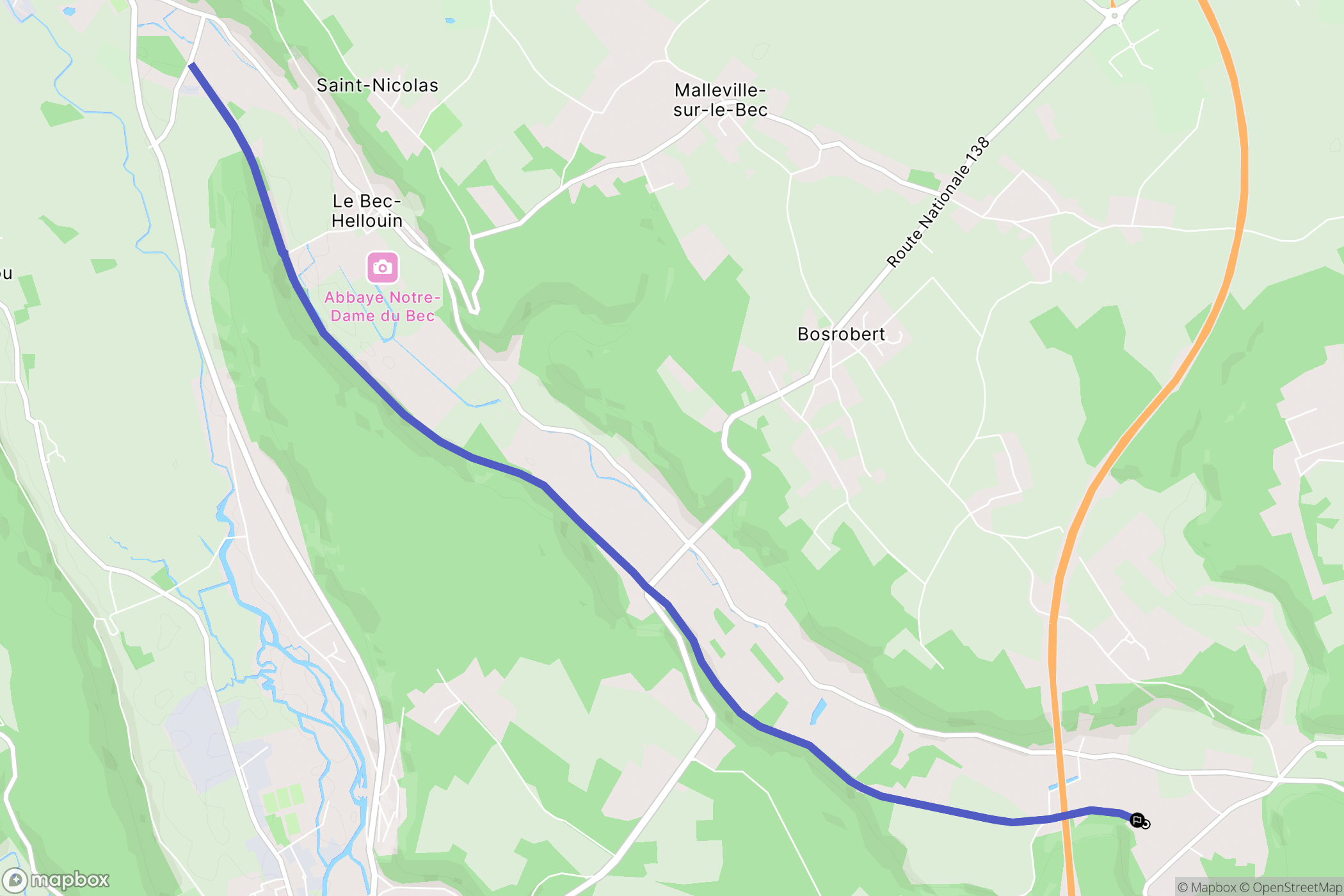 Calleville : carte du parcours de randonnée - France