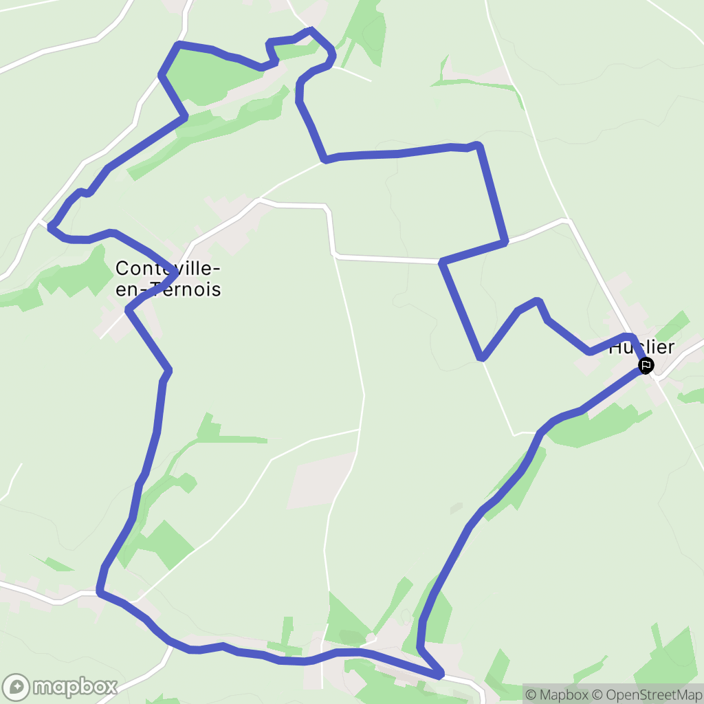 Huclier : carte du parcours de randonnée - France