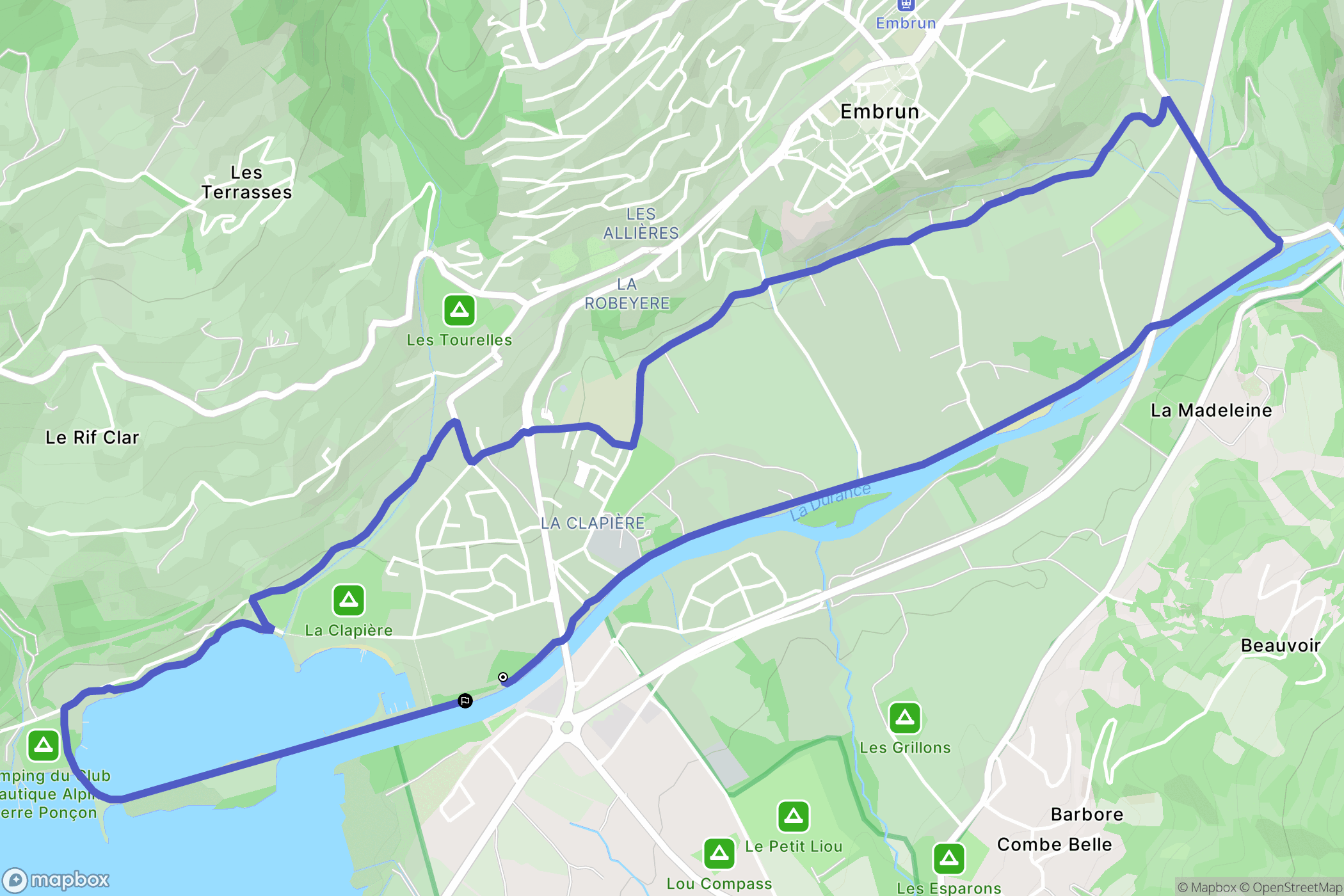 Embrun : carte du parcours de randonnée - France