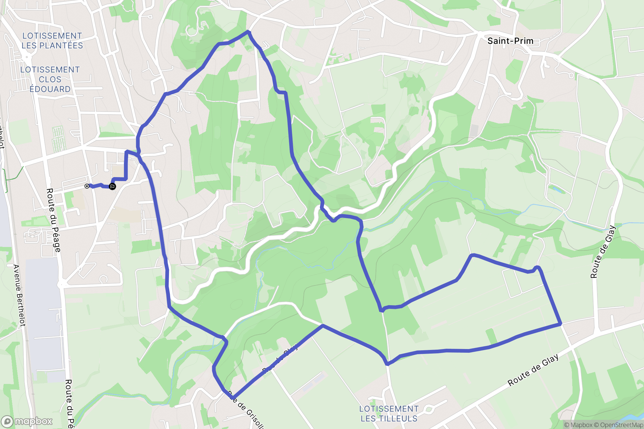 Saint-Clair-du-Rhône : carte du parcours de randonnée - France