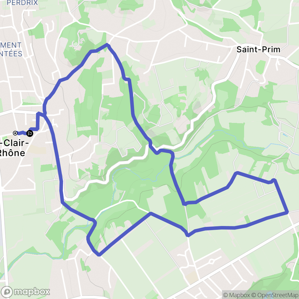 Saint-Clair-du-Rhône : carte du parcours de randonnée - France