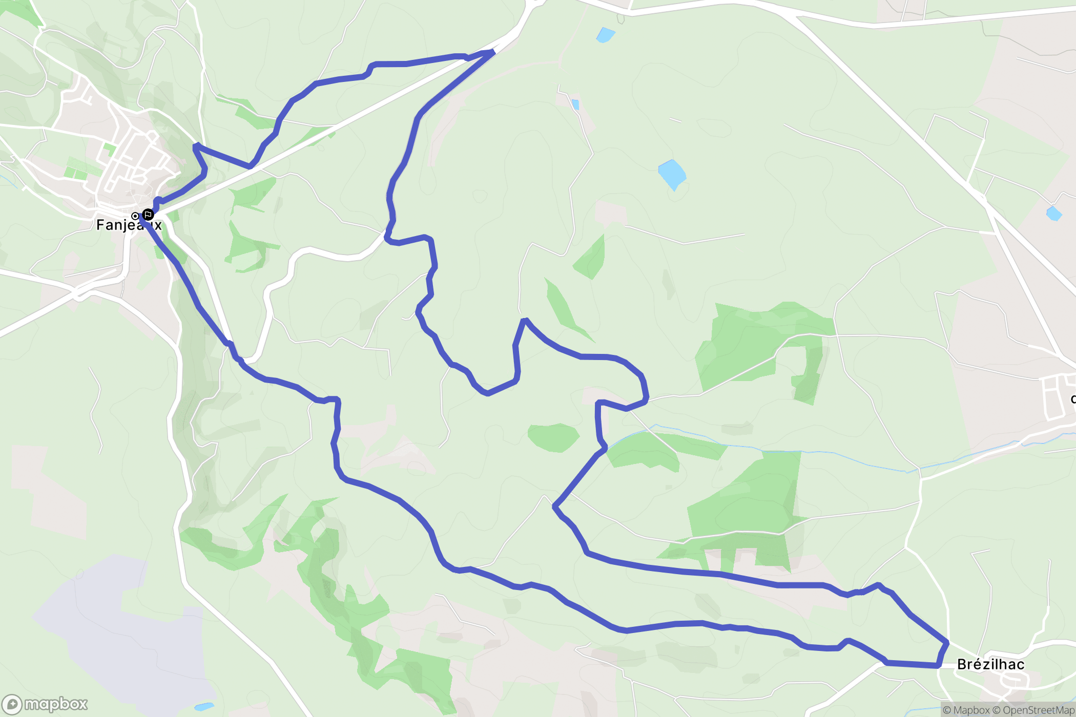 Fanjeaux : carte du parcours de randonnée - France