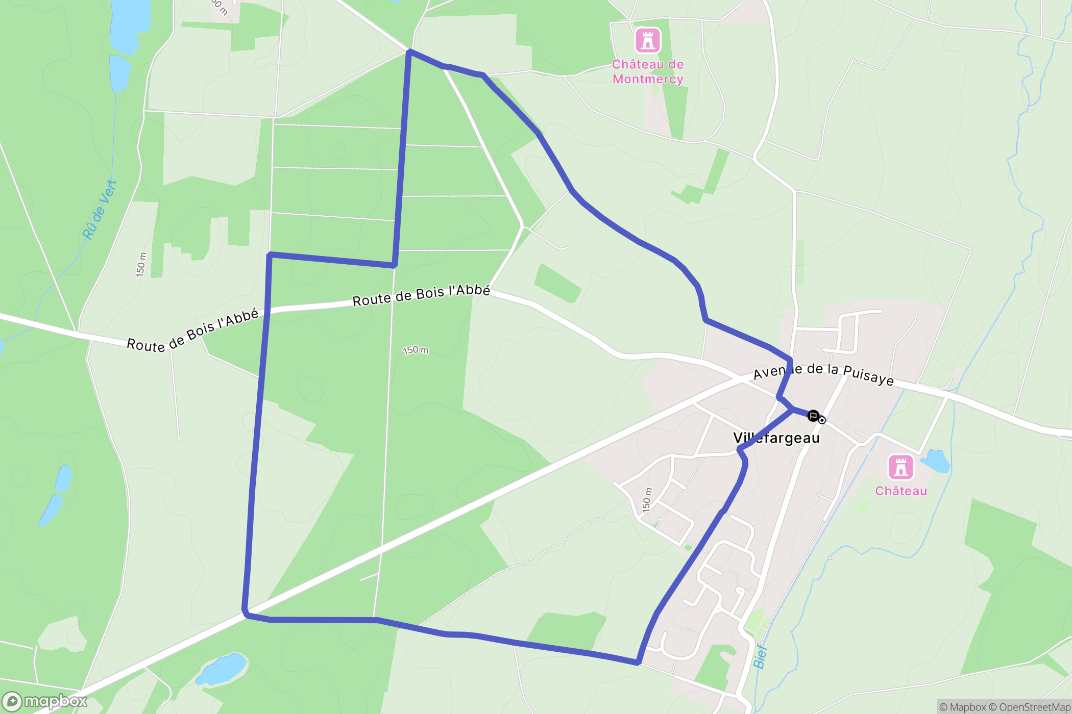 Villefargeau : carte du parcours de randonnée - France