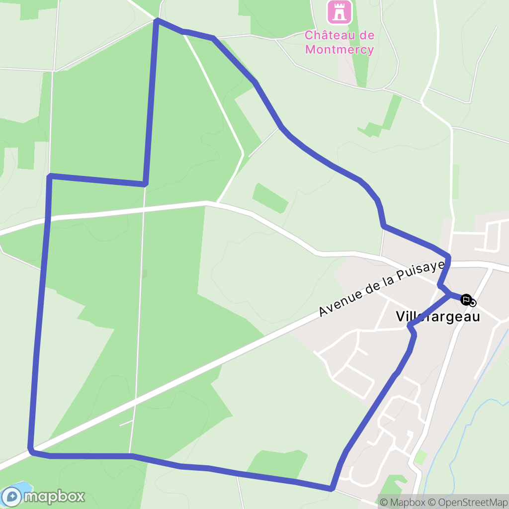 Villefargeau : carte du parcours de randonnée - France