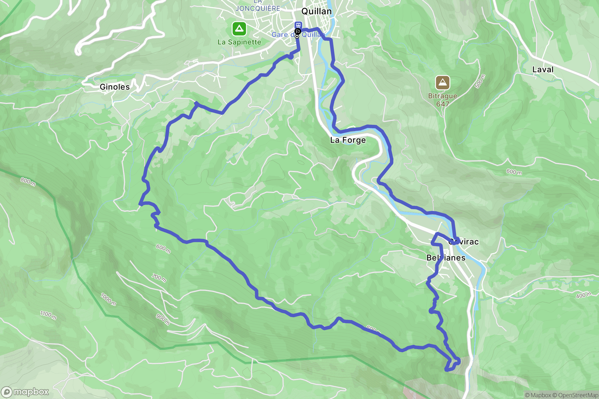 Quillan: routekaart voor buitenactiviteiten - France