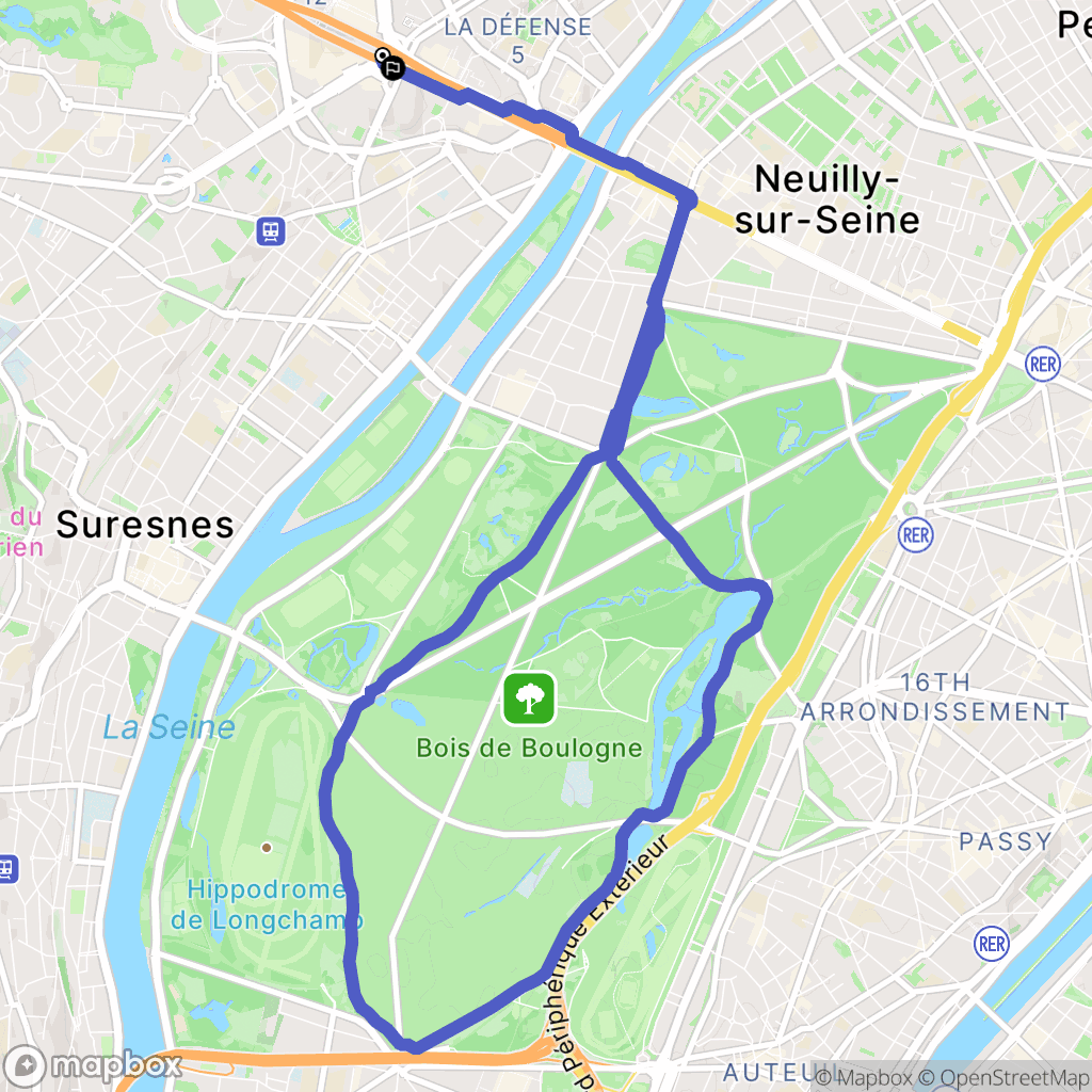 Puteaux : carte du parcours de randonnée - France