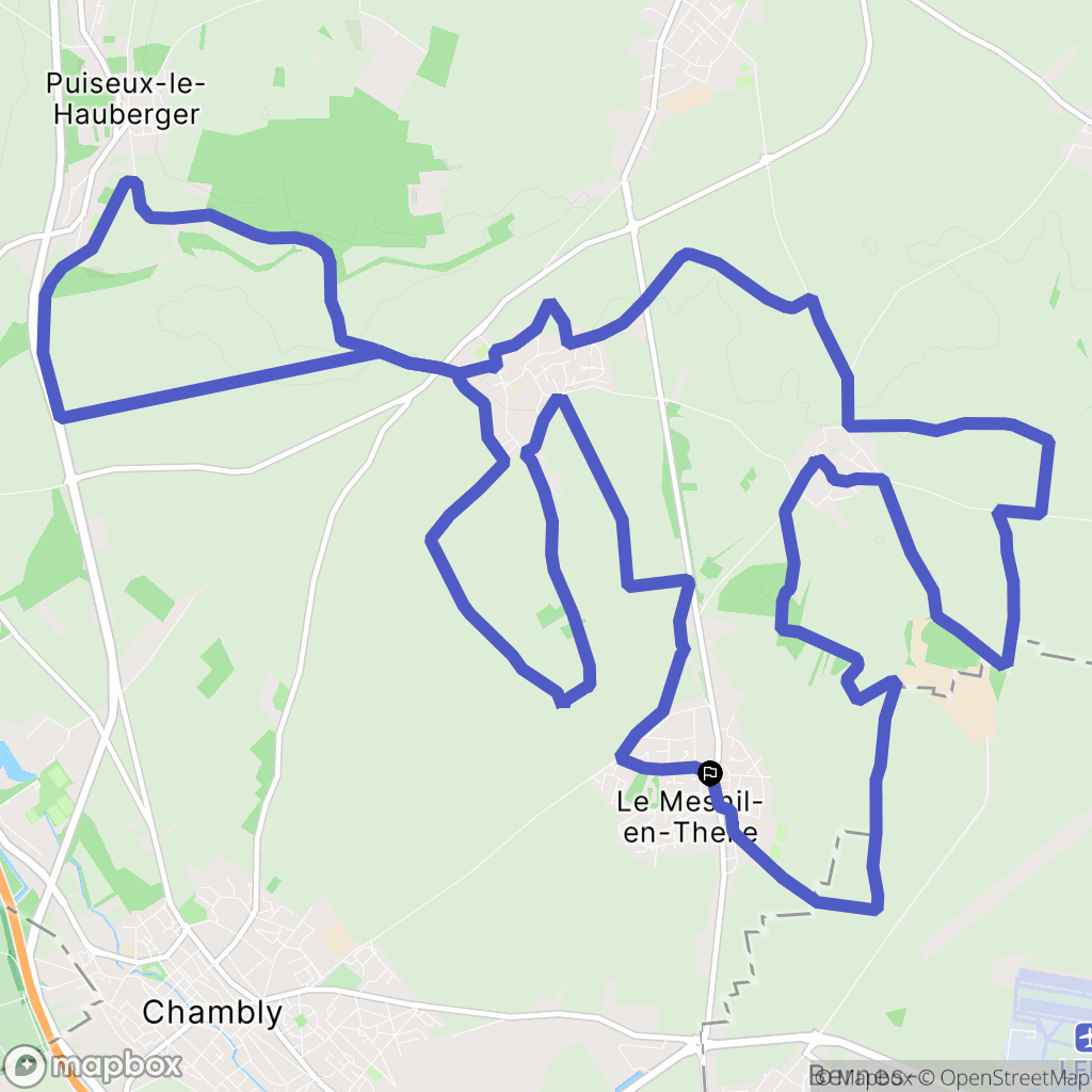 Le Mesnil-en-Thelle : carte du parcours de randonnée - France