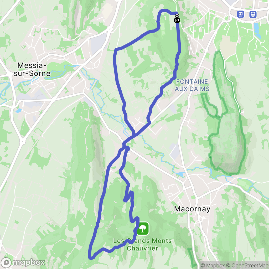 Lons-le-Saunier : carte du parcours de randonnée - France