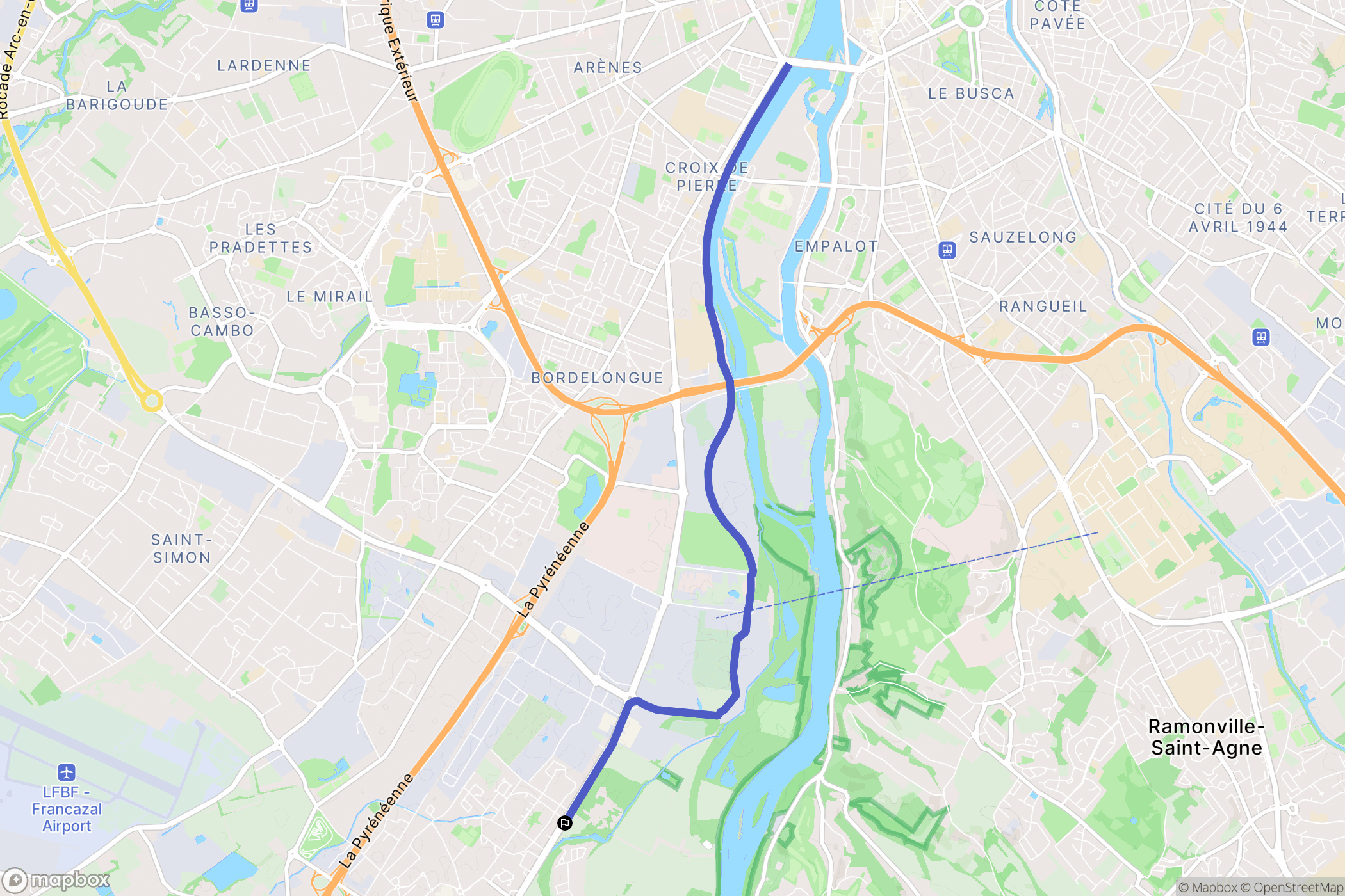 Portet-sur-Garonne : carte du parcours de randonnée - France