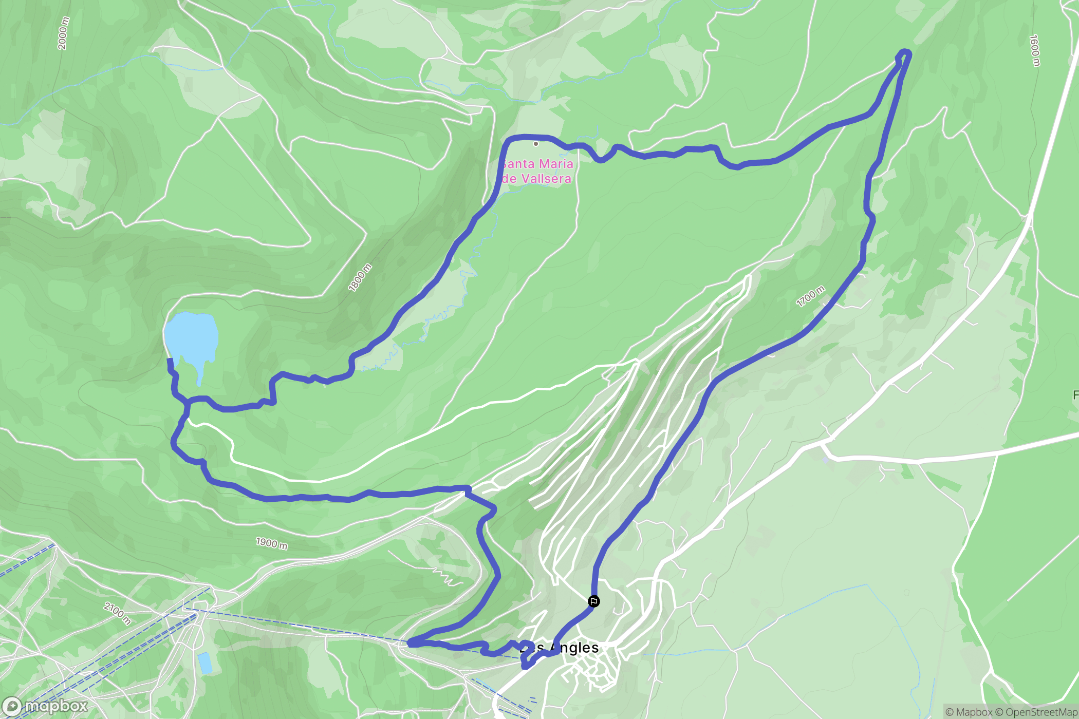 Les Angles : carte du parcours de randonnée - France