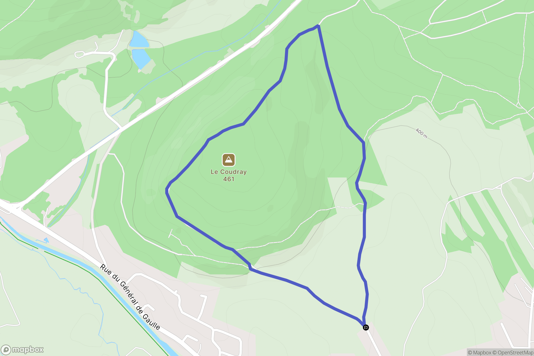 Essert : carte du parcours de randonnée - France