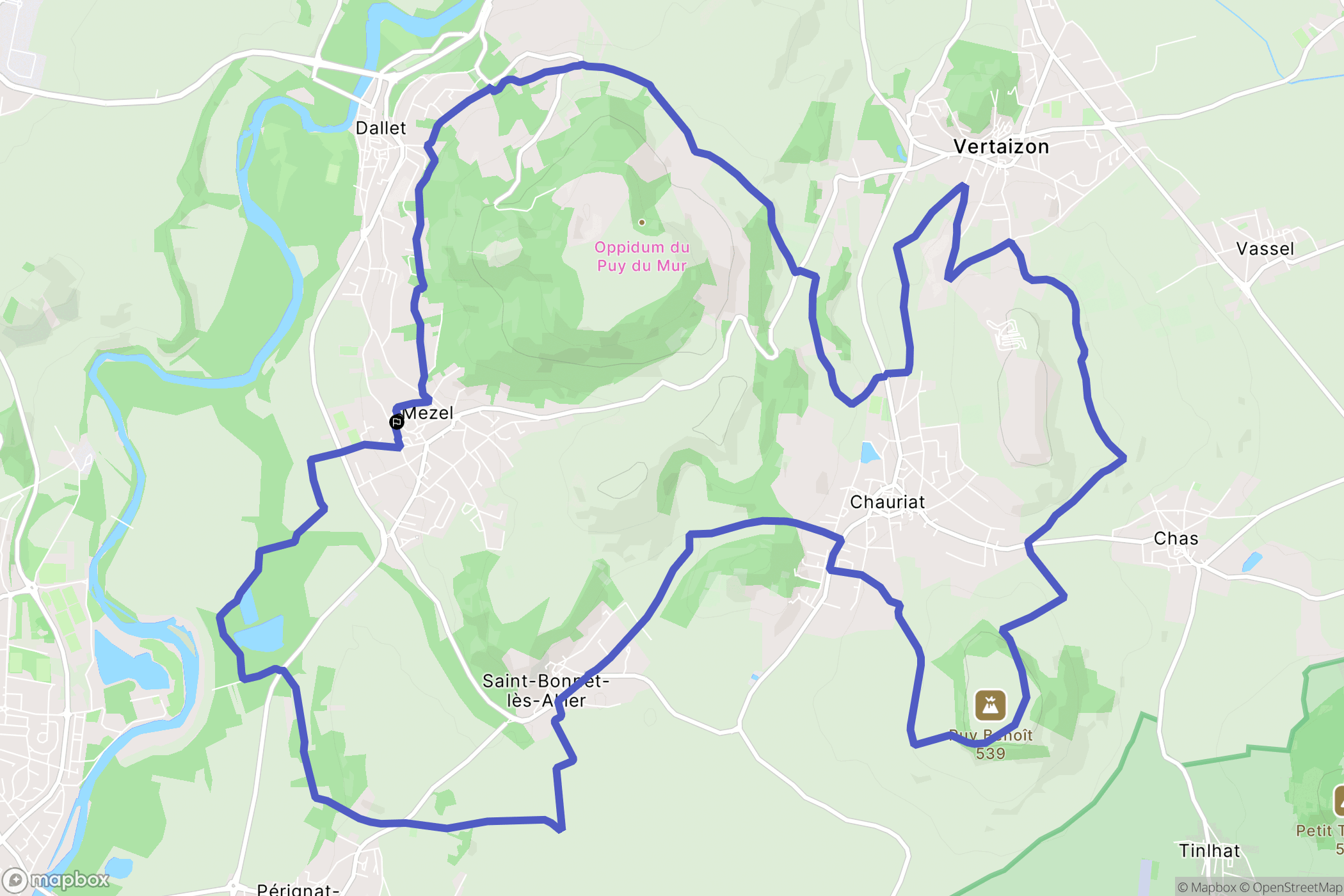 Mur-sur-Allier : carte du parcours de randonnée - France