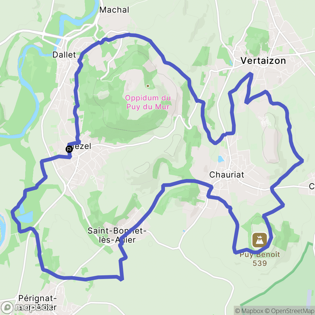 Mur-sur-Allier : carte du parcours de randonnée - France