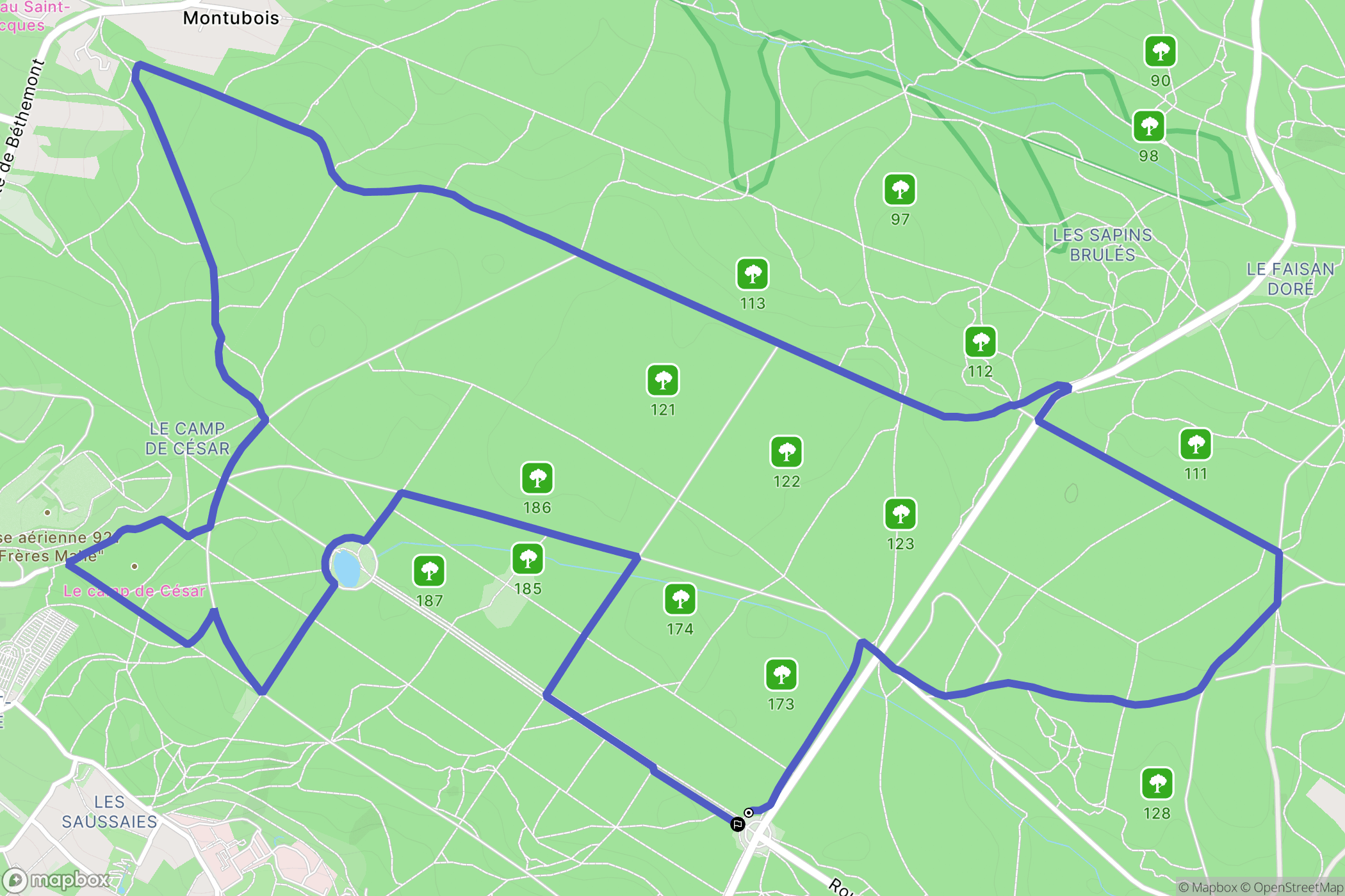 Saint Leu La Forêt : carte du parcours de randonnée - France
