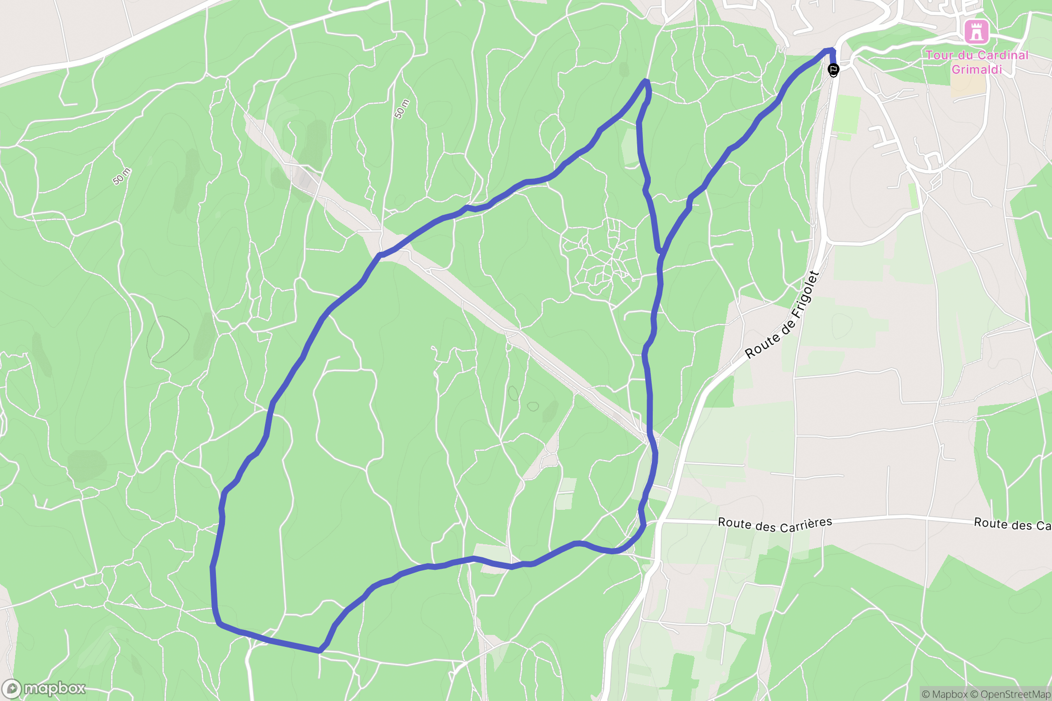 Barbentane : carte du parcours de randonnée - France
