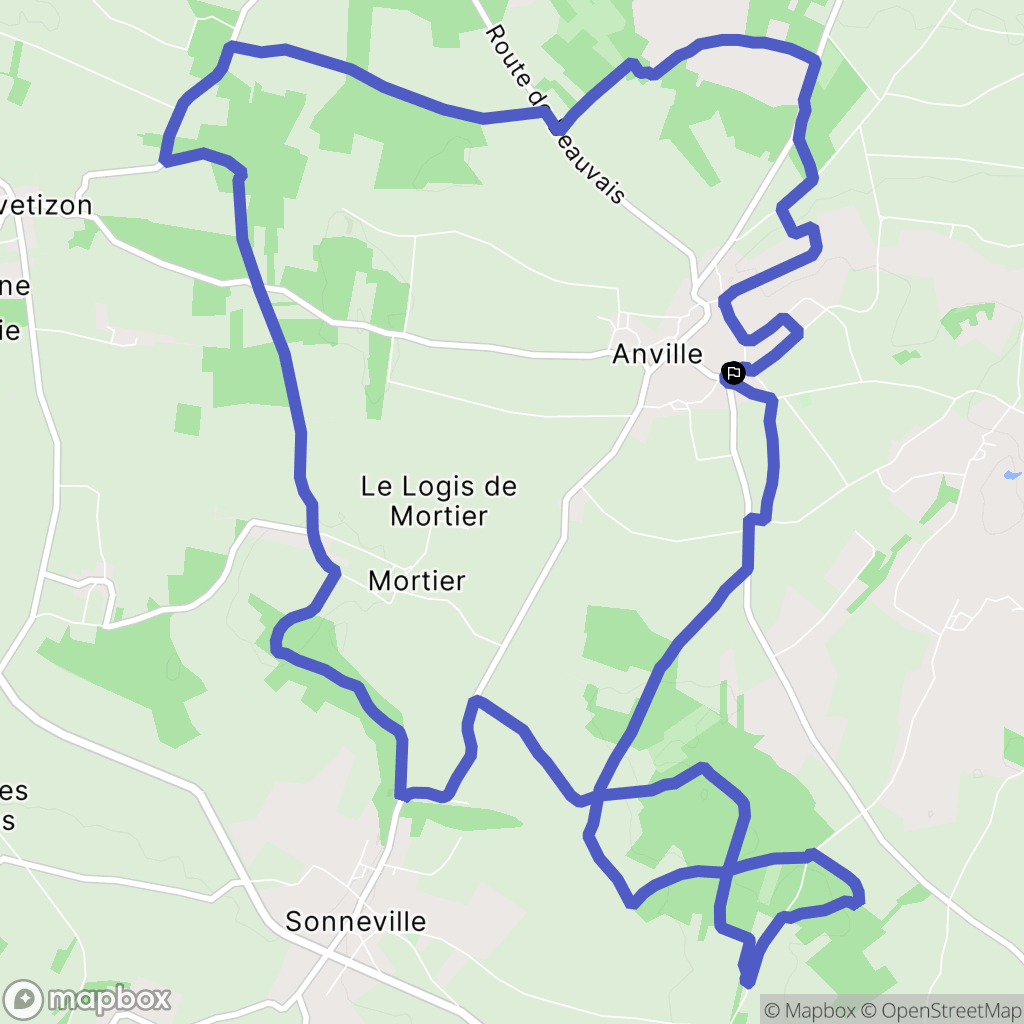 Val-d'Auge : carte du parcours de randonnée - France