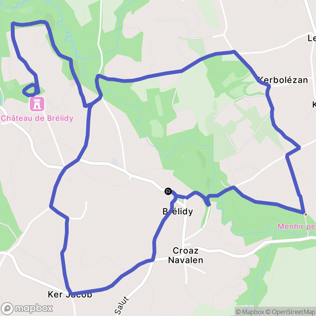 Brélidy : carte du parcours de randonnée - France