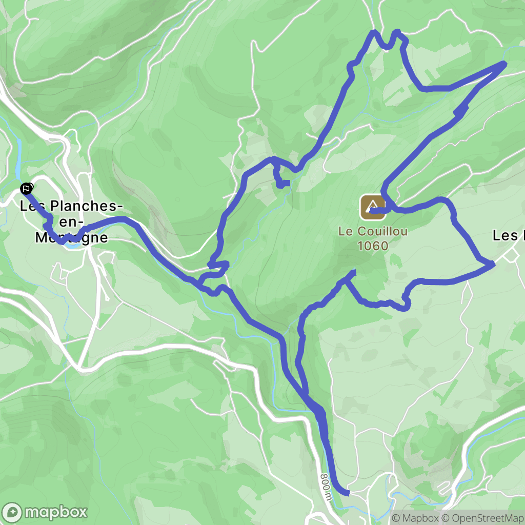 Les Planches-en-Montagne : carte du parcours de randonnée - France