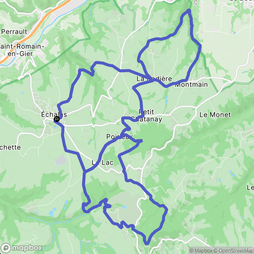 Echalas : carte du parcours de randonnée - France