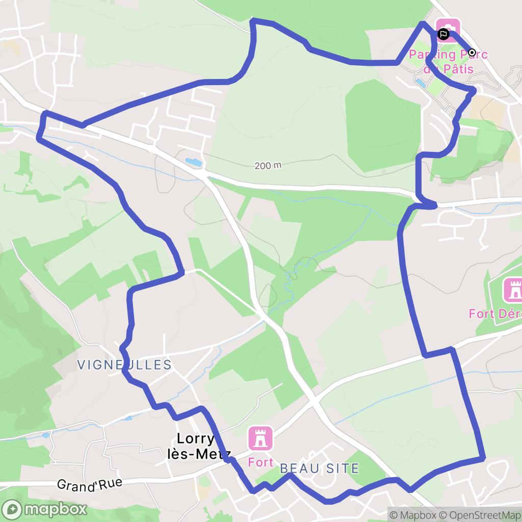 Woippy : carte du parcours de randonnée - France