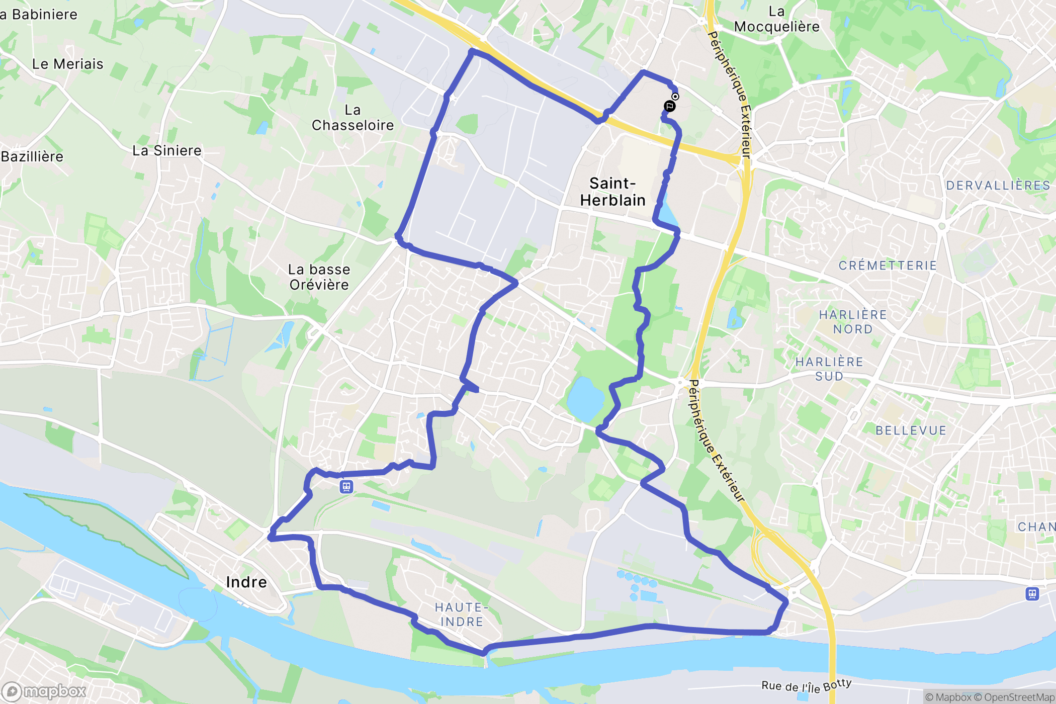 Saint-Herblain : carte du parcours de randonnée - France