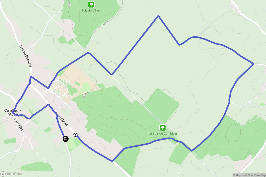 Camblain-l'Abbé : carte du parcours de randonnée - France