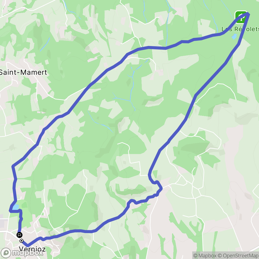 Assieu : carte du parcours de randonnée - France