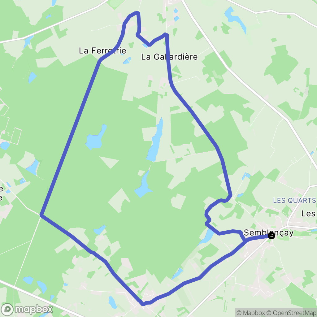 Semblançay : carte du parcours de randonnée - France