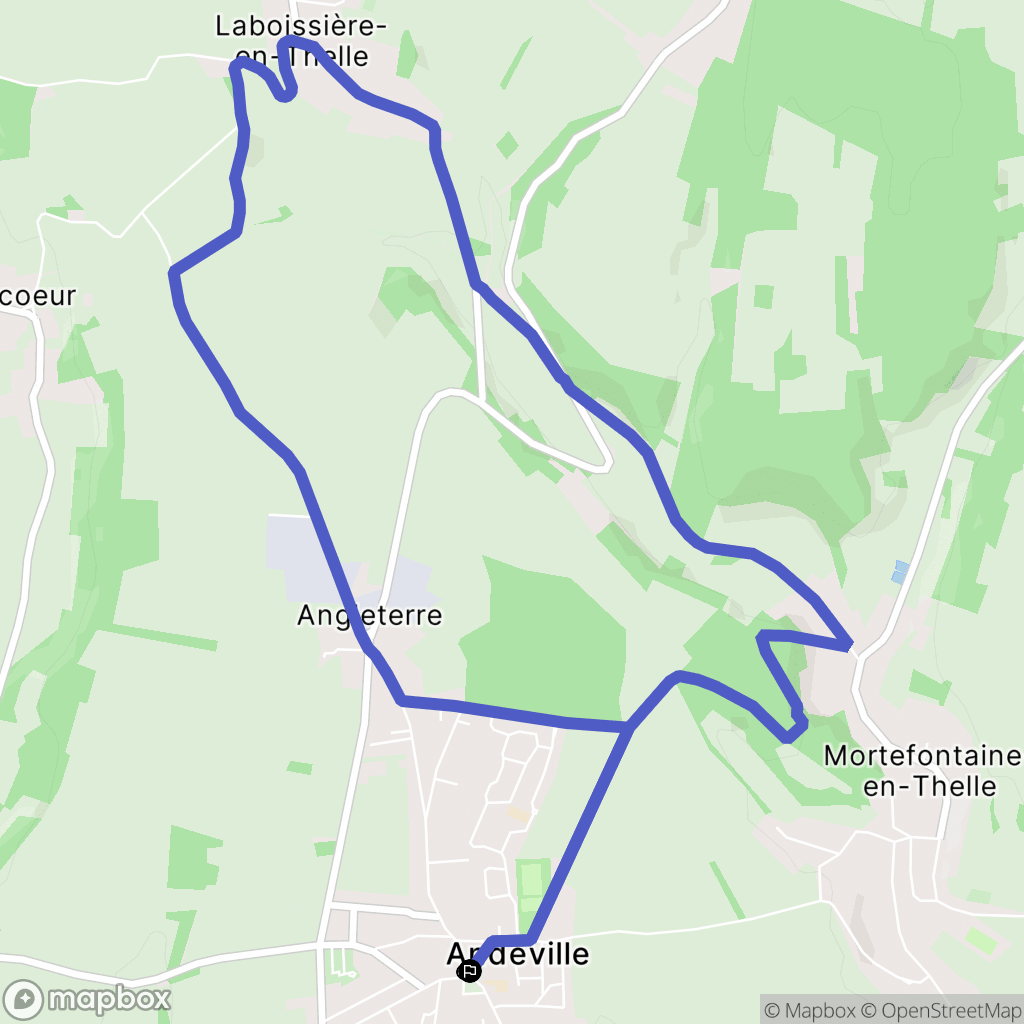 Andeville : carte du parcours de randonnée - France