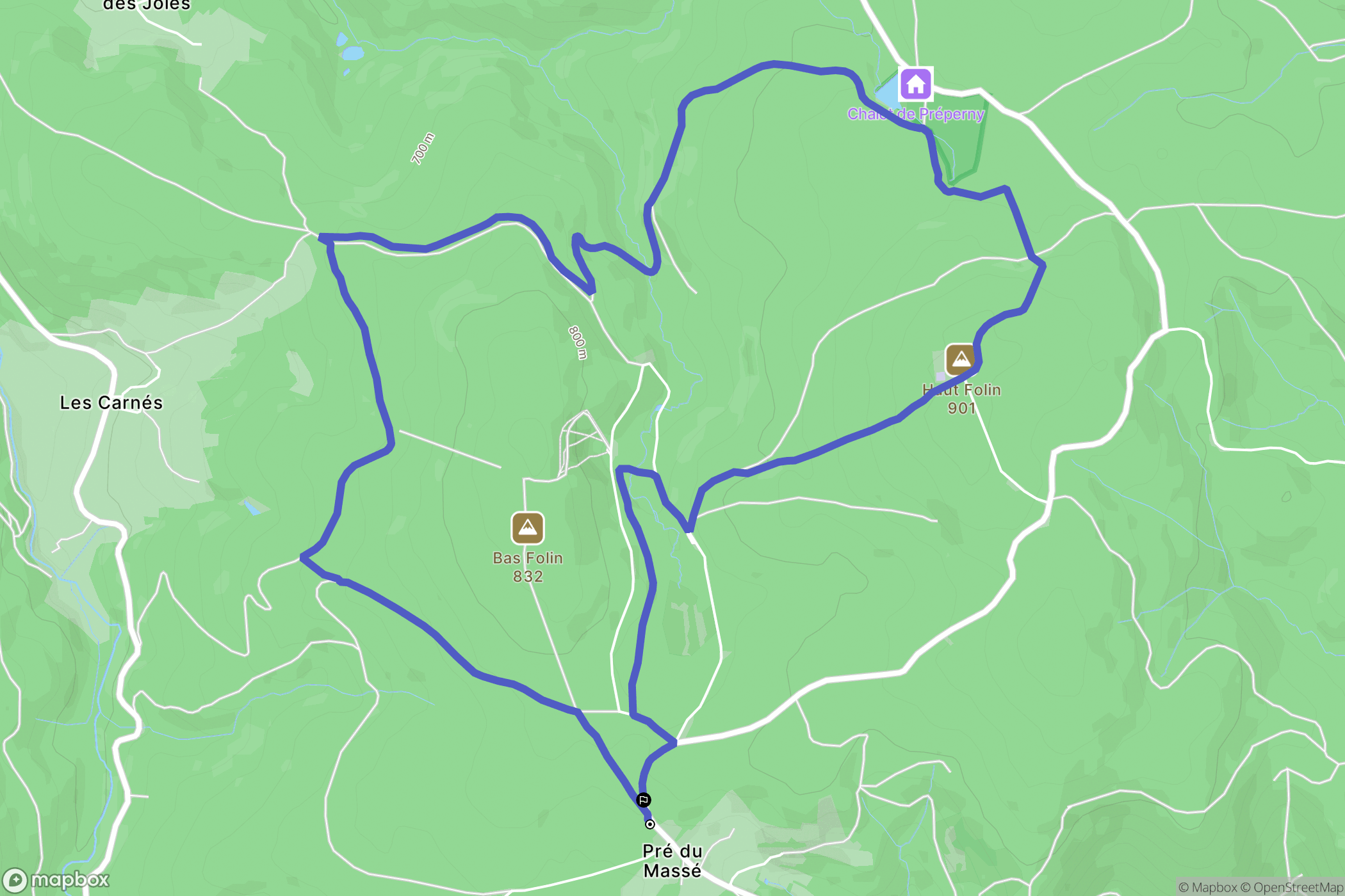 Saint-Prix : carte du parcours de randonnée - France