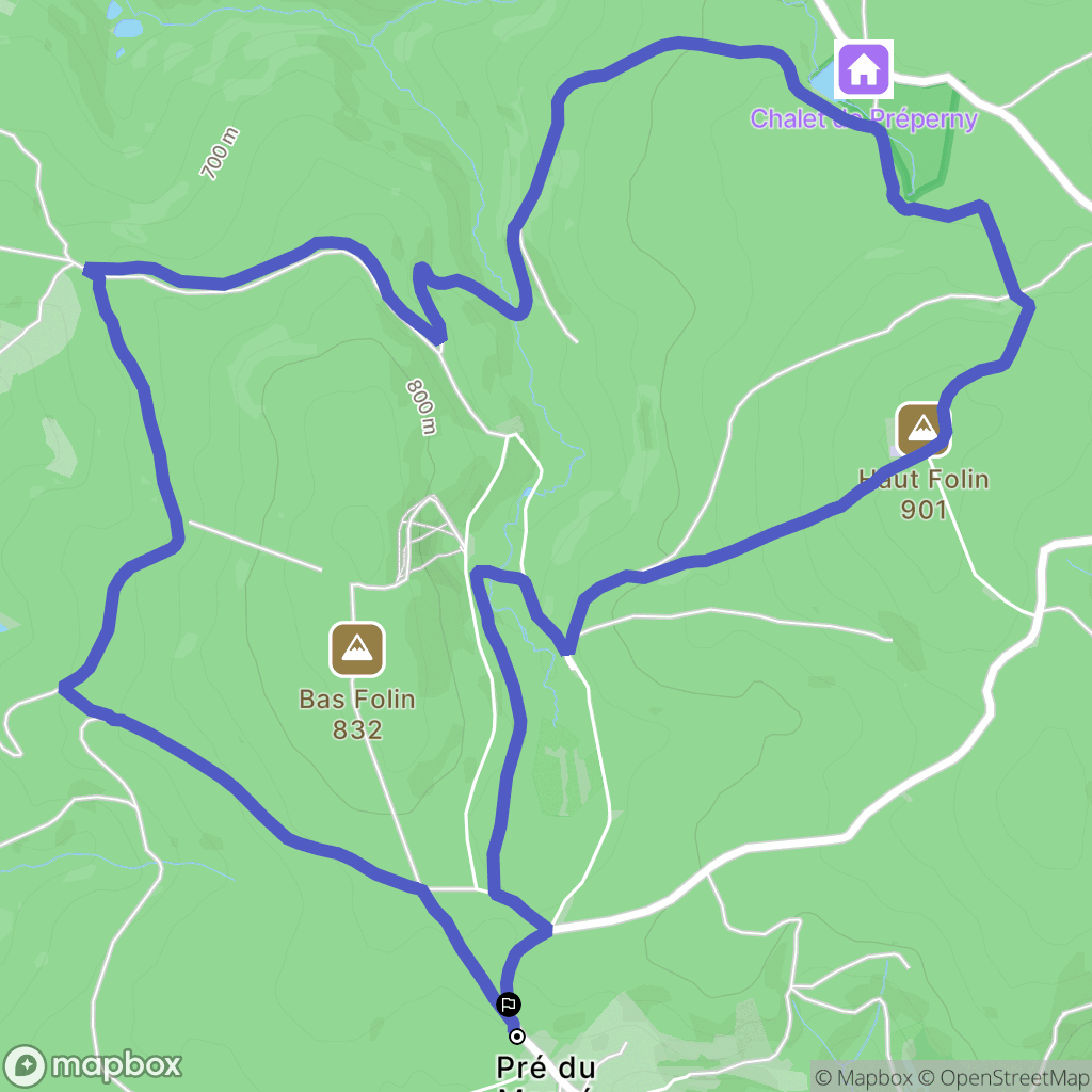 Saint-Prix : carte du parcours de randonnée - France