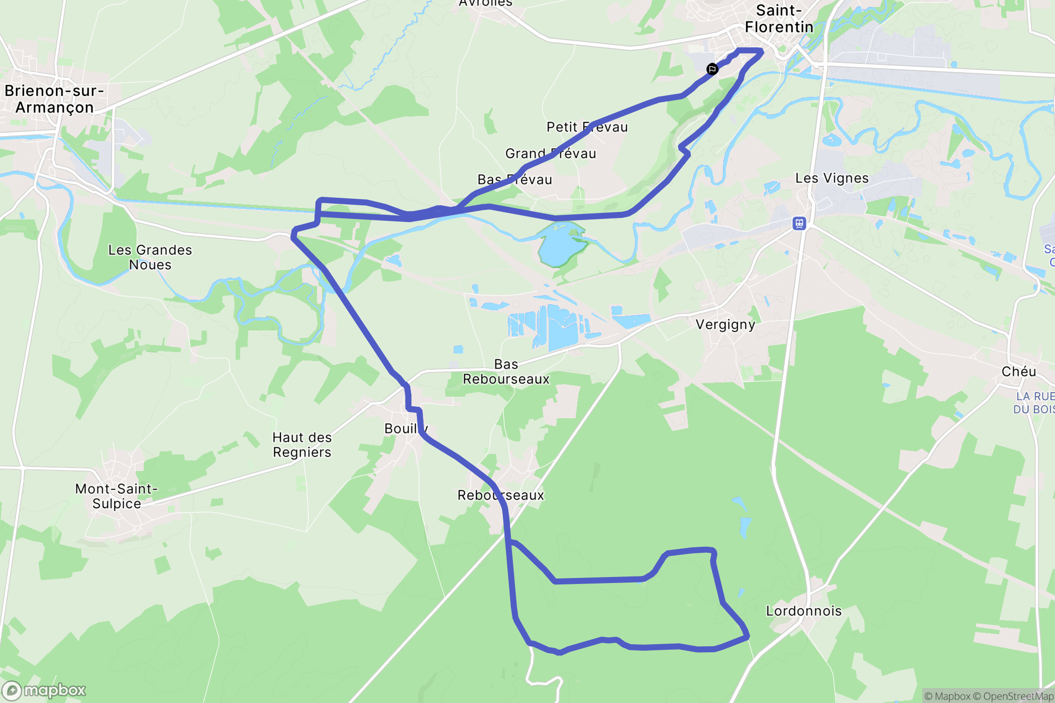 Saint-Florentin : carte du parcours de randonnée - France