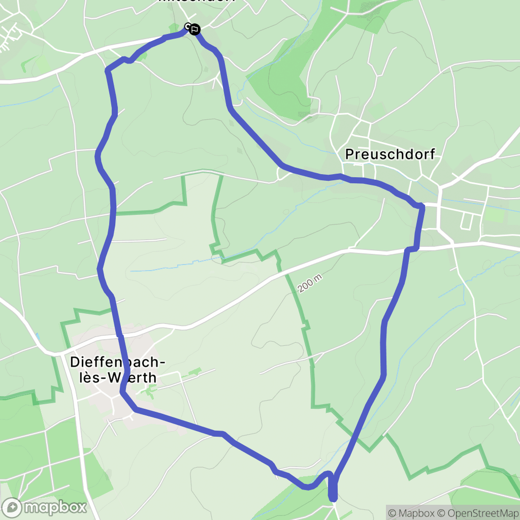 Gœrsdorf : carte du parcours de randonnée - France