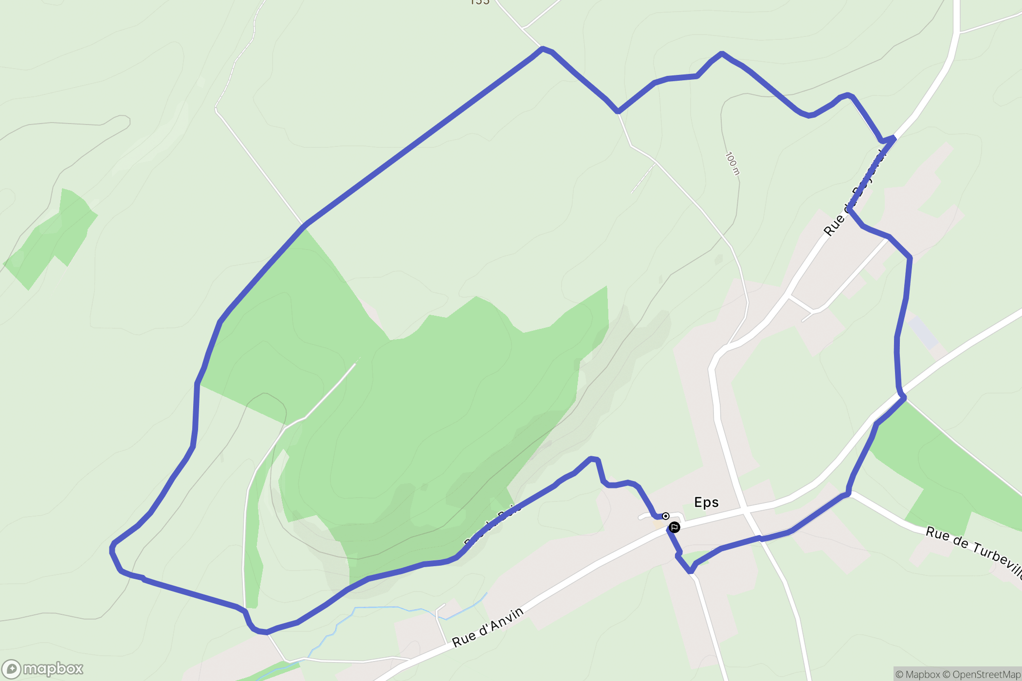Eps : carte du parcours de randonnée - France