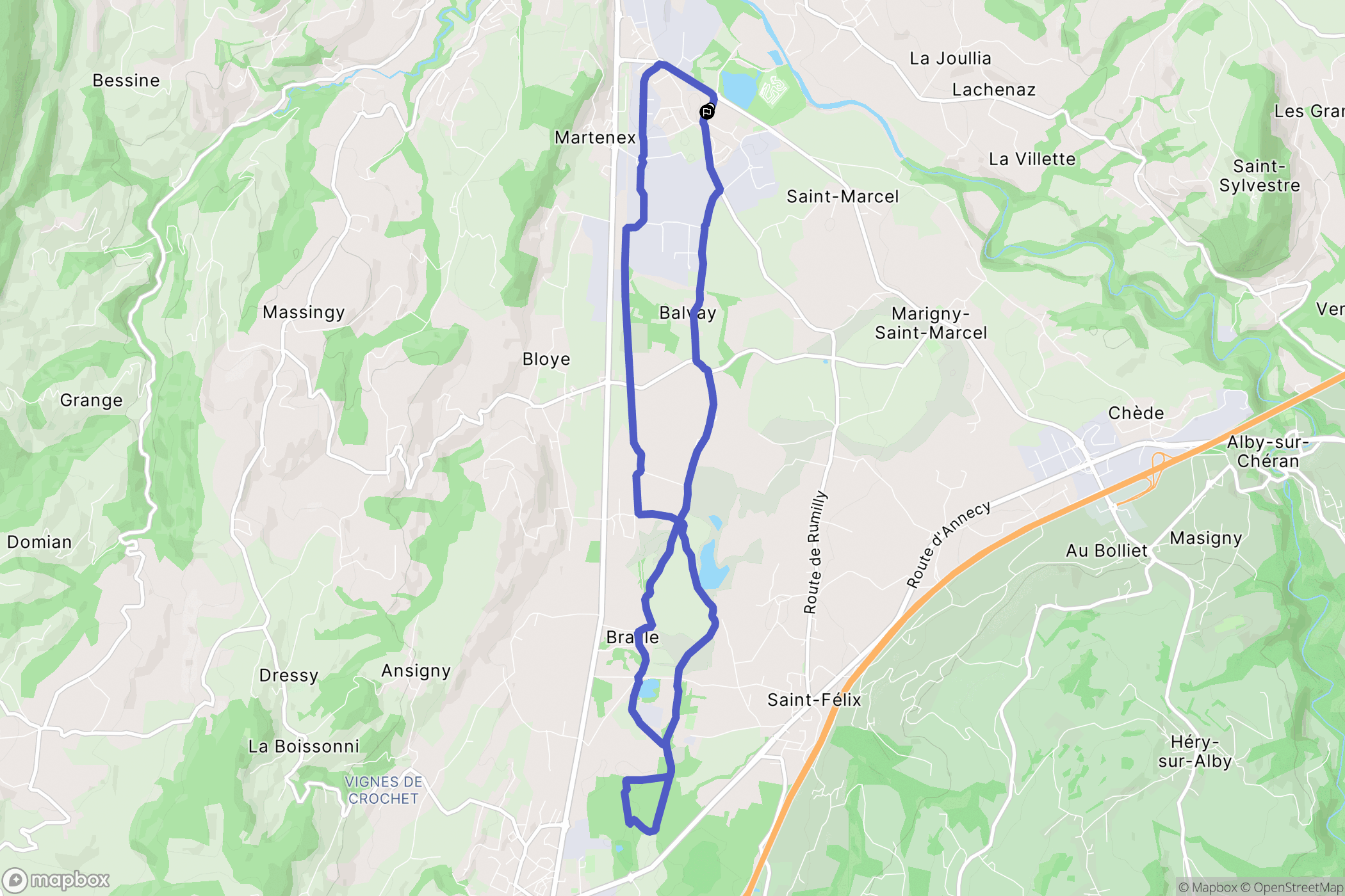 Rumilly : carte du parcours de randonnée - France