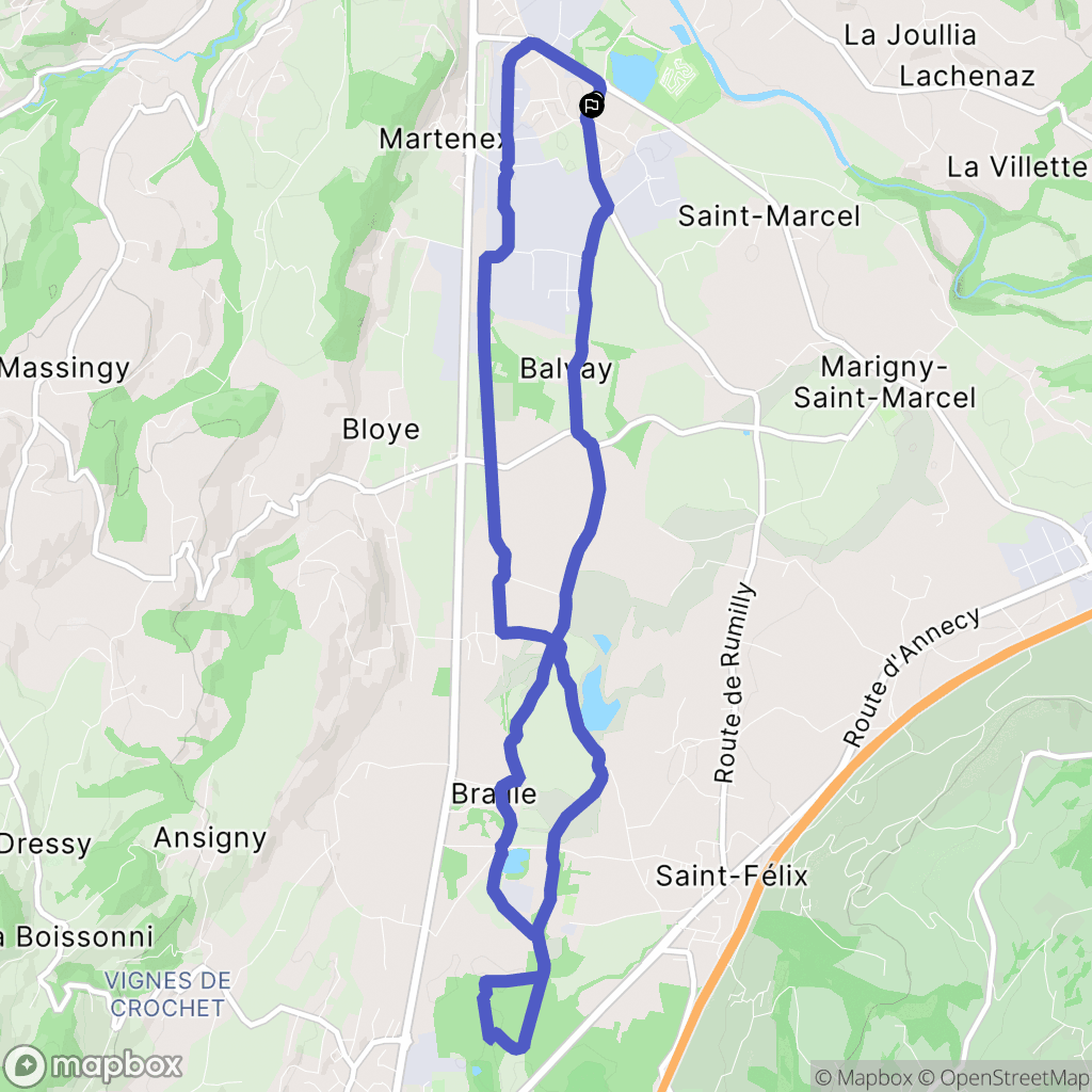 Rumilly : carte du parcours de randonnée - France
