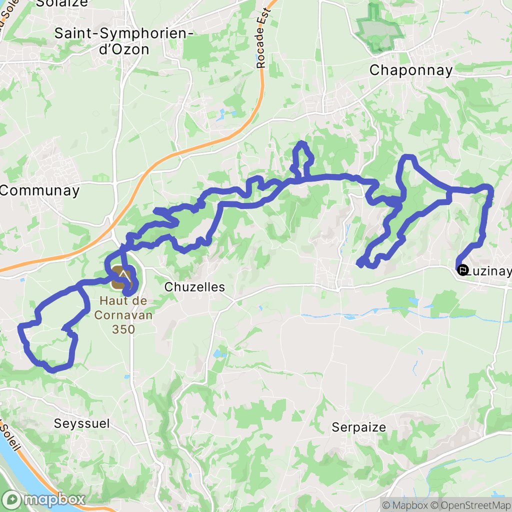 Luzinay : carte du parcours de randonnée - France